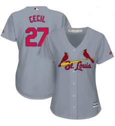 Womens Majestic St Louis Cardinals 27 Brett Cecil Replica Grey Road Cool Base MLB Jersey Womens Majestic St Louis Cardinals 27 Brett Cecil Replica Grey Road Cool Base MLB Jersey