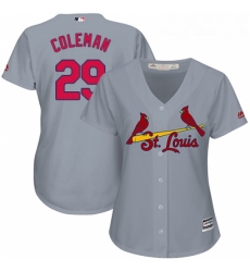 Womens Majestic St Louis Cardinals 29 Vince Coleman Replica Grey Road Cool Base MLB Jersey Womens Majestic St Louis Cardinals 29 Vince Coleman Replica Grey Road Cool Base MLB Jersey