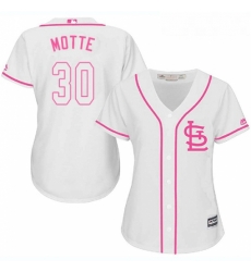 Womens Majestic St Louis Cardinals 30 Jason Motte Replica White Fashion Cool Base MLB Jersey Womens Majestic St Louis Cardinals 30 Jason Motte Replica White Fashion Cool Base MLB Jersey