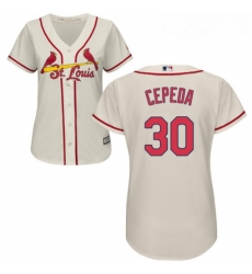 Womens Majestic St Louis Cardinals 30 Orlando Cepeda Replica Cream Alternate Cool Base MLB Jersey Womens Majestic St Louis Cardinals 30 Orlando Cepeda Replica Cream Alternate Cool Base MLB Jersey