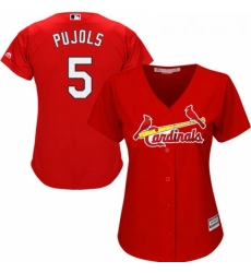 Womens Majestic St Louis Cardinals 5 Albert Pujols Authentic Red Alternate Cool Base MLB Jersey Womens Majestic St Louis Cardinals 5 Albert Pujols Authentic Red Alternate Cool Base MLB Jersey