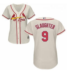 Womens Majestic St Louis Cardinals 9 Enos Slaughter Authentic Cream Alternate Cool Base MLB Jersey Womens Majestic St Louis Cardinals 9 Enos Slaughter Authentic Cream Alternate Cool Base MLB Jersey