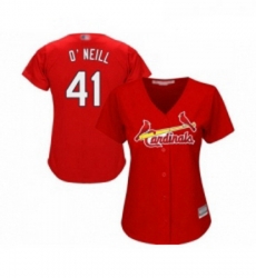 Womens St Louis Cardinals 41 Tyler O Neill Replica Red Alternate Cool Base Baseball Jersey Womens St Louis Cardinals 41 Tyler O Neill Replica Red Alternate Cool Base Baseball Jersey