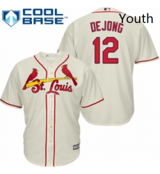 Youth Majestic St Louis Cardinals 12 Paul DeJong Replica Cream Alternate Cool Base MLB Jersey Youth Majestic St Louis Cardinals 12 Paul DeJong Replica Cream Alternate Cool Base MLB Jersey