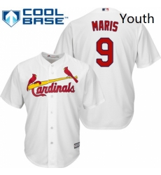 Youth Majestic St Louis Cardinals 9 Roger Maris Replica White Home Cool Base MLB Jersey Youth Majestic St Louis Cardinals 9 Roger Maris Replica White Home Cool Base MLB Jersey