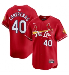 Youth St Louis Cardinals 40 Willson Contreras Red 2024 City Connect Limited Stitched Baseball Jersey Youth St Louis Cardinals 40 Willson Contreras Red 2024 City Connect Limited Stitched Baseball Jersey