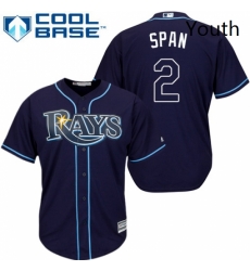 Youth Majestic Tampa Bay Rays 2 Denard Span Replica Navy Blue Alternate Cool Base MLB Jersey Youth Majestic Tampa Bay Rays 2 Denard Span Replica Navy Blue Alternate Cool Base MLB Jersey