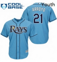 Youth Majestic Tampa Bay Rays 21 Christian Arroyo Replica Light Blue Alternate 2 Cool Base MLB Jersey Youth Majestic Tampa Bay Rays 21 Christian Arroyo Replica Light Blue Alternate 2 Cool Base MLB Jersey