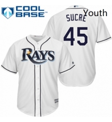 Youth Majestic Tampa Bay Rays 45 Jesus Sucre Authentic White Home Cool Base MLB Jersey Youth Majestic Tampa Bay Rays 45 Jesus Sucre Authentic White Home Cool Base MLB Jersey