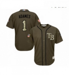 Youth Tampa Bay Rays 1 Willy Adames Authentic Green Salute to Service Baseball Jersey Youth Tampa Bay Rays 1 Willy Adames Authentic Green Salute to Service Baseball Jersey