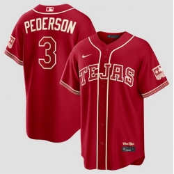 Men Texas Rangers  3 Joc Pederson Red 2026 City Connect Stadium Stitched Baseball Jersey