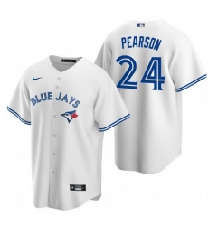 Men Toronto Blue Jays 24 Nate Pearson White Cool Base Stitched Jersey Men Toronto Blue Jays 24 Nate Pearson White Cool Base Stitched Jersey