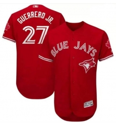 Men Toronto Blue Jays #27 Vladimir Guerrero Jr. Red Cool Base Jersey Men Toronto Blue Jays #27 Vladimir Guerrero Jr. Red Cool Base Jersey
