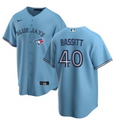 Men Toronto Blue Jays 40 Chris Bassitt Light Blue Cool Base Stitched Jersey Men Toronto Blue Jays 40 Chris Bassitt Light Blue Cool Base Stitched Jersey