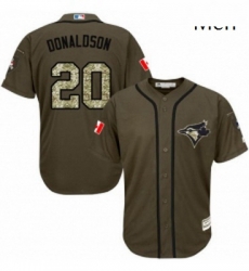 Mens Majestic Toronto Blue Jays 20 Josh Donaldson Authentic Green Salute to Service MLB Jersey Mens Majestic Toronto Blue Jays 20 Josh Donaldson Authentic Green Salute to Service MLB Jersey