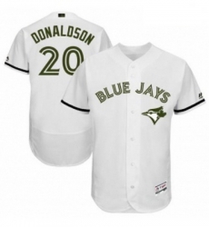 Mens Majestic Toronto Blue Jays 20 Josh Donaldson White Memorial Day Authentic Collection MLB Jersey Flex Base Mens Majestic Toronto Blue Jays 20 Josh Donaldson White Memorial Day Authentic Collection MLB Jersey Flex Base
