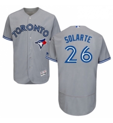 Mens Majestic Toronto Blue Jays 26 Yangervis Solarte Grey Road Flex Base Authentic Collection MLB Jersey Mens Majestic Toronto Blue Jays 26 Yangervis Solarte Grey Road Flex Base Authentic Collection MLB Jersey