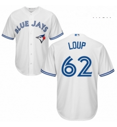 Mens Majestic Toronto Blue Jays 62 Aaron Loup Replica White Home MLB Jersey Mens Majestic Toronto Blue Jays 62 Aaron Loup Replica White Home MLB Jersey