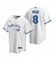 Men's Nike Toronto Blue Jays #8 Cavan Biggio White Home Stitched Baseball Jersey Men's Nike Toronto Blue Jays #8 Cavan Biggio White Home Stitched Baseball Jersey
