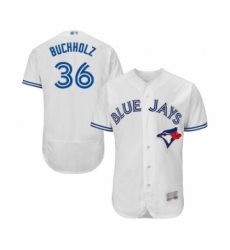 Mens Toronto Blue Jays 36 Clay Buchholz White Home Flex Base Authentic Collection Baseball Jersey Mens Toronto Blue Jays 36 Clay Buchholz White Home Flex Base Authentic Collection Baseball Jersey
