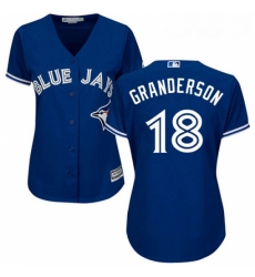 Womens Majestic Toronto Blue Jays 18 Curtis Granderson Replica Blue Alternate MLB Jersey Womens Majestic Toronto Blue Jays 18 Curtis Granderson Replica Blue Alternate MLB Jersey