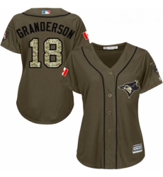 Womens Majestic Toronto Blue Jays 18 Curtis Granderson Replica Green Salute to Service MLB Jersey Womens Majestic Toronto Blue Jays 18 Curtis Granderson Replica Green Salute to Service MLB Jersey