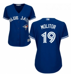 Womens Majestic Toronto Blue Jays 19 Paul Molitor Authentic Blue Alternate MLB Jersey Womens Majestic Toronto Blue Jays 19 Paul Molitor Authentic Blue Alternate MLB Jersey