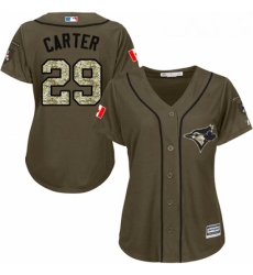 Womens Majestic Toronto Blue Jays 29 Joe Carter Authentic Green Salute to Service MLB Jersey Womens Majestic Toronto Blue Jays 29 Joe Carter Authentic Green Salute to Service MLB Jersey