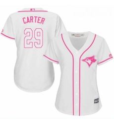 Womens Majestic Toronto Blue Jays 29 Joe Carter Replica White Fashion Cool Base MLB Jersey Womens Majestic Toronto Blue Jays 29 Joe Carter Replica White Fashion Cool Base MLB Jersey