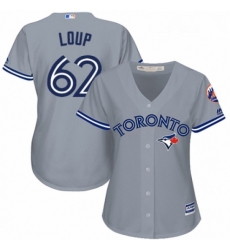 Womens Majestic Toronto Blue Jays 62 Aaron Loup Authentic Grey Road MLB Jersey Womens Majestic Toronto Blue Jays 62 Aaron Loup Authentic Grey Road MLB Jersey