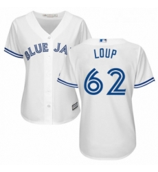 Womens Majestic Toronto Blue Jays 62 Aaron Loup Replica White Home MLB Jersey Womens Majestic Toronto Blue Jays 62 Aaron Loup Replica White Home MLB Jersey