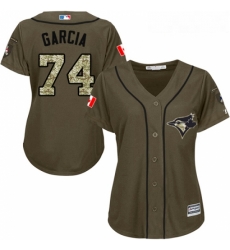 Womens Majestic Toronto Blue Jays 74 Jaime Garcia Replica Green Salute to Service MLB Jersey Womens Majestic Toronto Blue Jays 74 Jaime Garcia Replica Green Salute to Service MLB Jersey