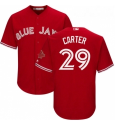 Youth Majestic Toronto Blue Jays 29 Joe Carter Authentic Scarlet Alternate MLB Jersey Youth Majestic Toronto Blue Jays 29 Joe Carter Authentic Scarlet Alternate MLB Jersey
