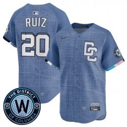 Men Washington Nationals 20 Keibert Ruiz Blue 2025 City Connect Limited Stitched Baseball Jersey