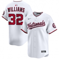 Men Washington Nationals 32 Trevor Williams White 2025 Home Limited Stitched Baseball Jersey