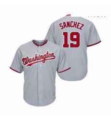 Mens Washington Nationals 19 Anibal Sanchez Replica Grey Road Cool Base Baseball Jersey Mens Washington Nationals 19 Anibal Sanchez Replica Grey Road Cool Base Baseball Jersey