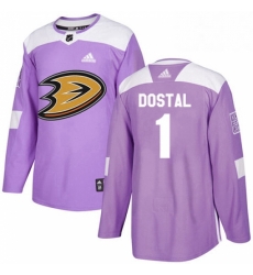 Mens Adidas Anaheim Ducks 1 Lukas Dostal Authentic Purple Fights Cancer Practice NHL Jersey Mens Adidas Anaheim Ducks 1 Lukas Dostal Authentic Purple Fights Cancer Practice NHL Jersey