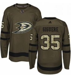 Mens Adidas Anaheim Ducks 35 Jean Sebastien Giguere Authentic Green Salute to Service NHL Jersey Mens Adidas Anaheim Ducks 35 Jean Sebastien Giguere Authentic Green Salute to Service NHL Jersey