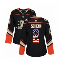 Womens Adidas Anaheim Ducks 2 Luke Schenn Authentic Black USA Flag Fashion NHL Jersey Womens Adidas Anaheim Ducks 2 Luke Schenn Authentic Black USA Flag Fashion NHL Jersey