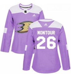 Womens Adidas Anaheim Ducks 26 Brandon Montour Authentic Purple Fights Cancer Practice NHL Jersey Womens Adidas Anaheim Ducks 26 Brandon Montour Authentic Purple Fights Cancer Practice NHL Jersey