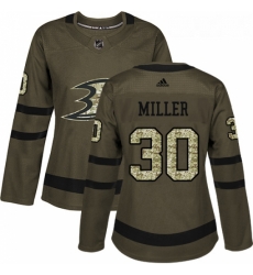 Womens Adidas Anaheim Ducks 30 Ryan Miller Authentic Green Salute to Service NHL Jersey Womens Adidas Anaheim Ducks 30 Ryan Miller Authentic Green Salute to Service NHL Jersey