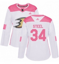 Womens Adidas Anaheim Ducks 34 Sam Steel Authentic WhitePink Fashion NHL Jersey Womens Adidas Anaheim Ducks 34 Sam Steel Authentic WhitePink Fashion NHL Jersey