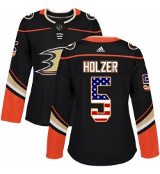 Womens Adidas Anaheim Ducks 5 Korbinian Holzer Authentic Black USA Flag Fashion NHL Jersey Womens Adidas Anaheim Ducks 5 Korbinian Holzer Authentic Black USA Flag Fashion NHL Jersey