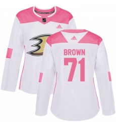 Womens Adidas Anaheim Ducks 71 JT Brown Authentic White Pink Fashion NHL Jersey Womens Adidas Anaheim Ducks 71 JT Brown Authentic White Pink Fashion NHL Jersey