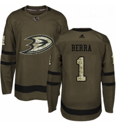 Youth Adidas Anaheim Ducks 1 Reto Berra Premier Green Salute to Service NHL Jersey Youth Adidas Anaheim Ducks 1 Reto Berra Premier Green Salute to Service NHL Jersey