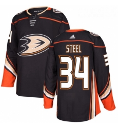 Youth Adidas Anaheim Ducks 34 Sam Steel Premier Black Home NHL Jersey 