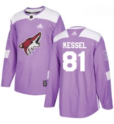 Coyotes #81 Phil Kessel Purple Authentic Fights Cancer Stitched Hockey Jersey Coyotes #81 Phil Kessel Purple Authentic Fights Cancer Stitched Hockey Jersey