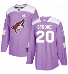 Mens Adidas Arizona Coyotes 20 Dylan Strome Authentic Purple Fights Cancer Practice NHL Jersey Mens Adidas Arizona Coyotes 20 Dylan Strome Authentic Purple Fights Cancer Practice NHL Jersey
