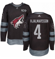 Mens Adidas Arizona Coyotes 4 Niklas Hjalmarsson Authentic Black 1917 2017 100th Anniversary NHL Jersey Mens Adidas Arizona Coyotes 4 Niklas Hjalmarsson Authentic Black 1917 2017 100th Anniversary NHL Jersey