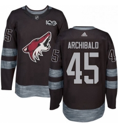 Mens Adidas Arizona Coyotes 45 Josh Archibald Authentic Black 1917 2017 100th Anniversary NHL Jersey Mens Adidas Arizona Coyotes 45 Josh Archibald Authentic Black 1917 2017 100th Anniversary NHL Jersey